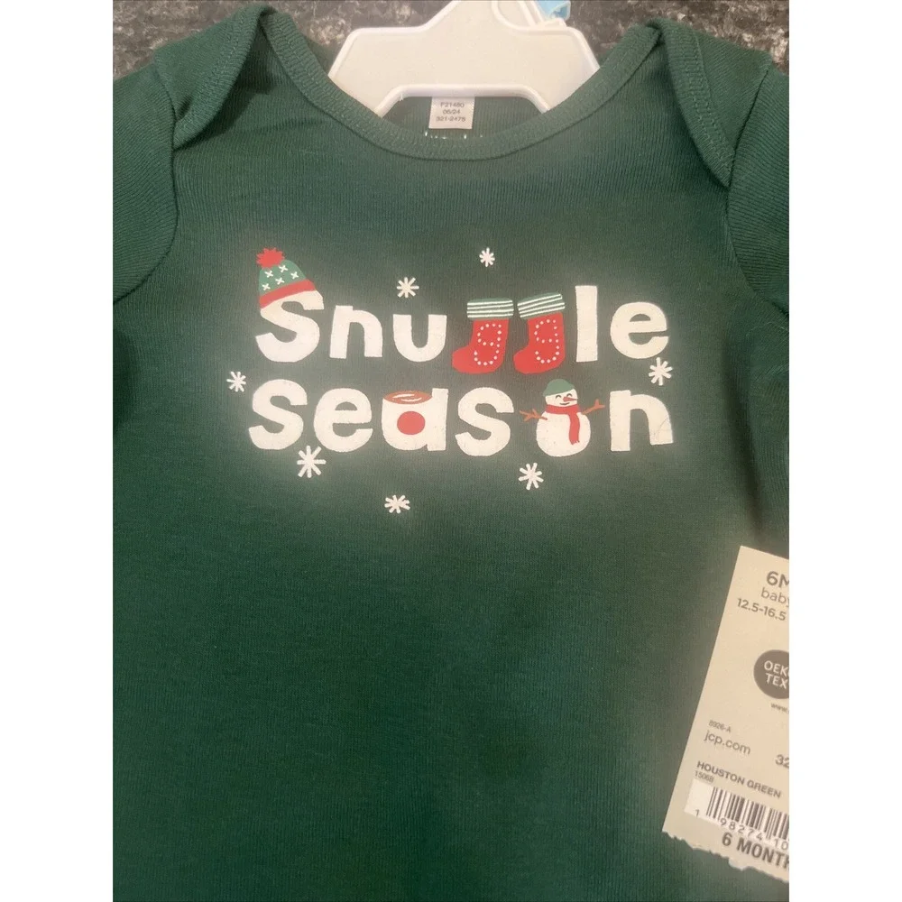 Okie Dokie‎ Baby Boy Pajamas 100% Cotton Size 6 Months Christmas One Piece